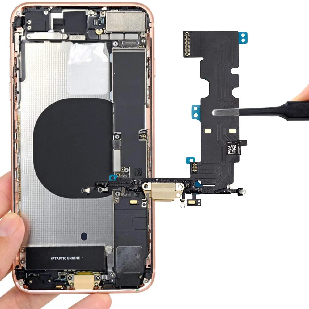 

USB Charging Port Dock Connector Flex Cable And Microphone Replacement for iPhone 7 7Plus 8 Plus With Screen Waterproof Tape