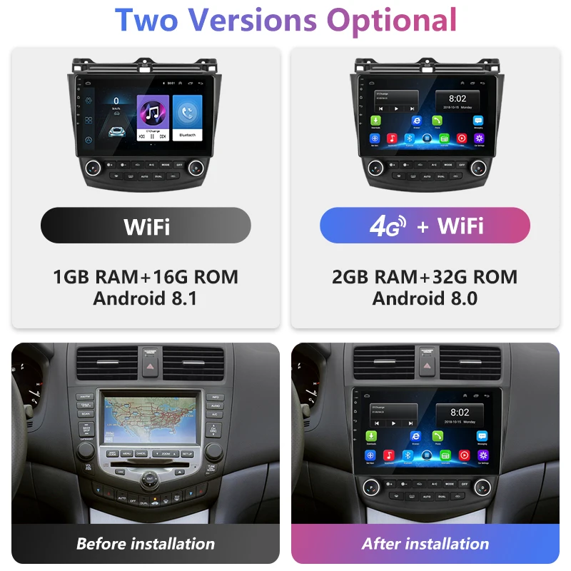 Jansite Андроид мультимедийный плеер для Honda Accord 7 2005-2008 Навигация GPS 4G WIFI FM AM Hi-Fi IPS сенсорный экран Bluetooth включен