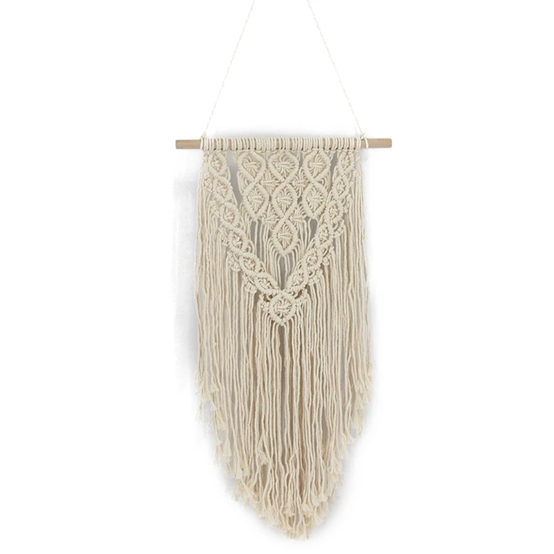 

Macrame Woven Wall Hanging Boho Style Bohemian Home Geometric Art Decor Beautiful Dorm Room Decoration 60 x 35cm