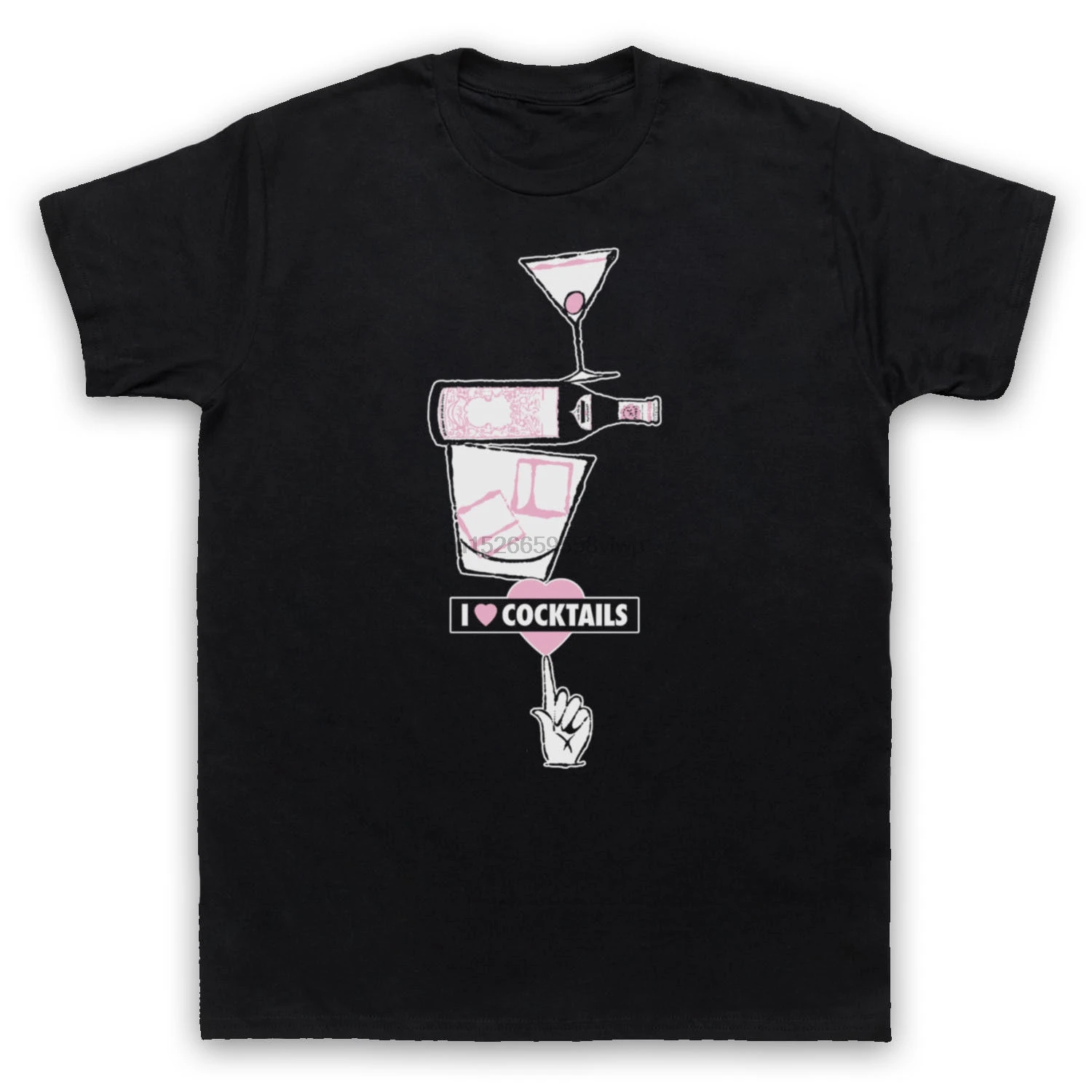

I Love Cocktails Slogan Drinking Alcohol Funny Cute Mens Womens Kids T Shirt