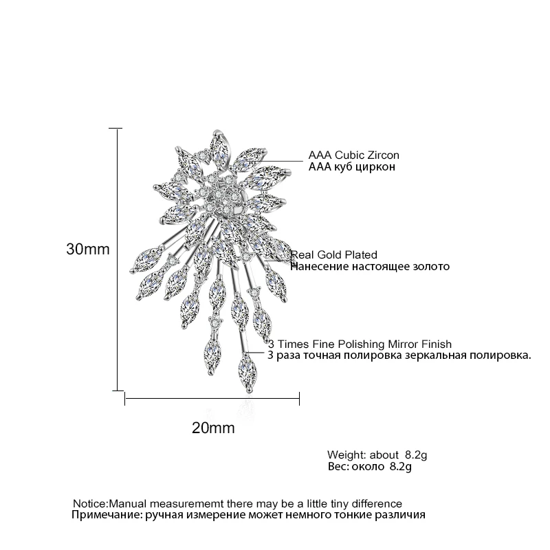 Женские блестящие серьги-капельки из фианита RAKOL элегантные вечерние серьги с