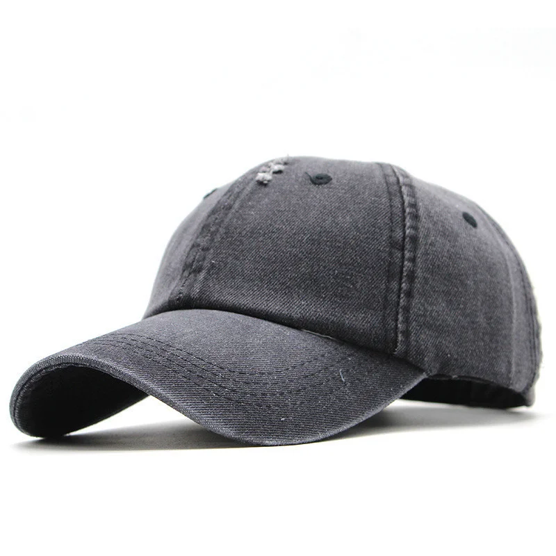 

Men Women Baseball Caps Ripped Destroyed Hole Denim Cotton Hats Youth Cool Hip hop Snapback Sun Cap Autumn Street Men's Hat