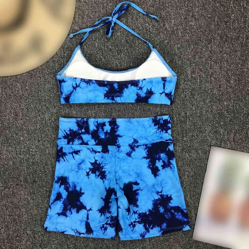 

Ladies Gradient Print Sexy Bikini High Waist Ladies Backless Split Swimsuit