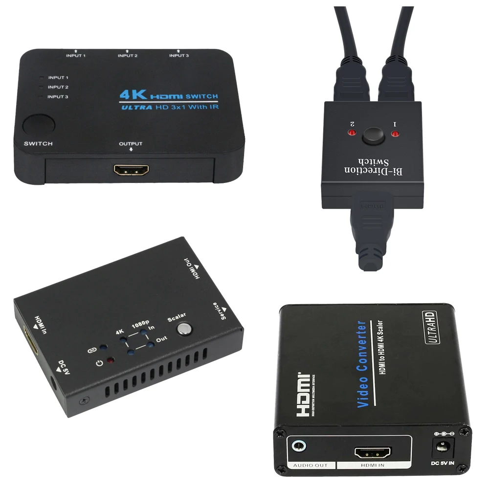 

4K 2K 3x1 HDMI Cable Splitter HD 1080P Video Switcher Adapter 3 Input 1 Output Port HDMI Hub for Xbox PS4 DVD HDTV PC Laptop TV