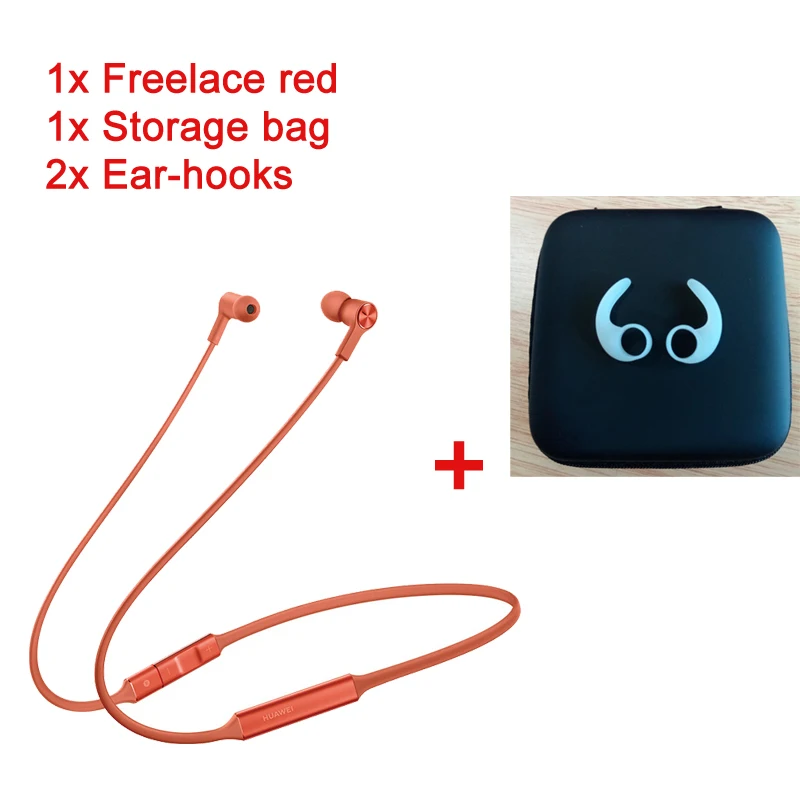 Red n Bag huawei FreeLace спортивные наушники с микрофоном ушной крючок huawei беспроводной связи Bluetooth для наушников, карты памяти кабель металлическая полость жидкий силикон магнитный переключатель - Цвет: Red n Bag
