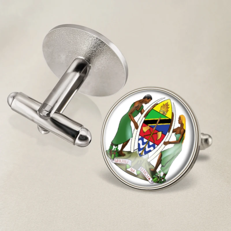 Герб Танзании карта флаг запонки с национальным гербом | Украшения и аксессуары