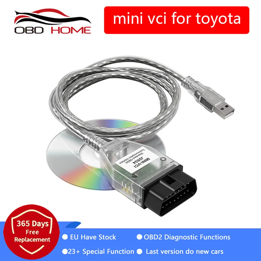 

OBD2 Car mini vci For Toyota TIS Techstream V16.00.017 FTDI For J2534 Auto Scanner OBD OBD2 Car Diagnostics cable MINI-VCI Cable