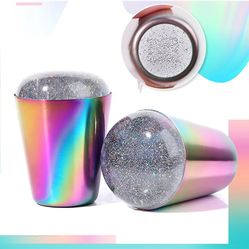 1 комплект разноцветная ручка стемпер для ногтей Блестящий голографический