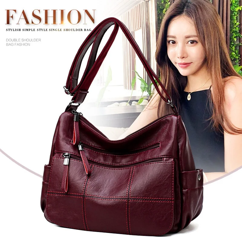 

Women Leather Handbags Women Vintage Messenger Bags Designer Crossbody Bag Women Tote Shoulder Bag Top-handle Bags
