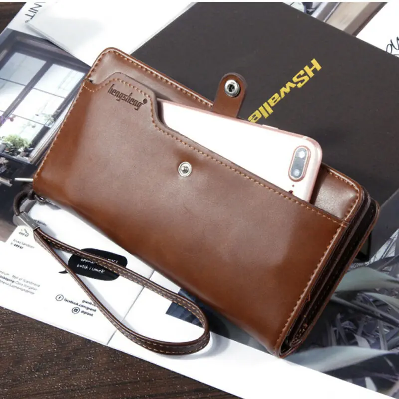 Винтажные кожаные двухскладные кошельки для мужчин держатель карт качественный