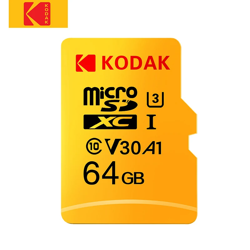 Kodak микро сд microsdxc 16ГБ 32ГБ 64ГБ 128ГБ сд карта U1 U3 флеш TF карта памяти флешка на камера смартфон микро планшет видеорегистратор автомобильный карта памяти для телефона скидки распродажа горящие товары - Емкость: U3 64GB