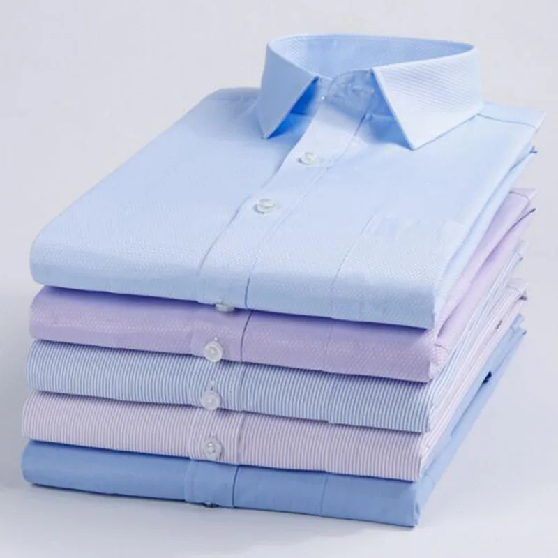 Модные мужские строгие рубашки Camisa дышащие удобные однобортные из ткани