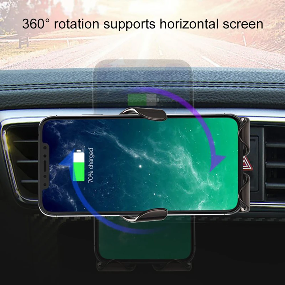 U2 15 Вт 2 в 1 Универсальный Автомобильный держатель для телефона беспроводной