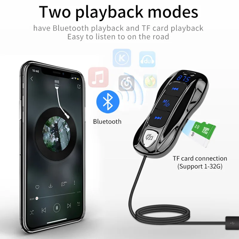 Автомобильный FM передатчик CDEN mp3 музыкальный плеер приемник Bluetooth 5 0 быстрая