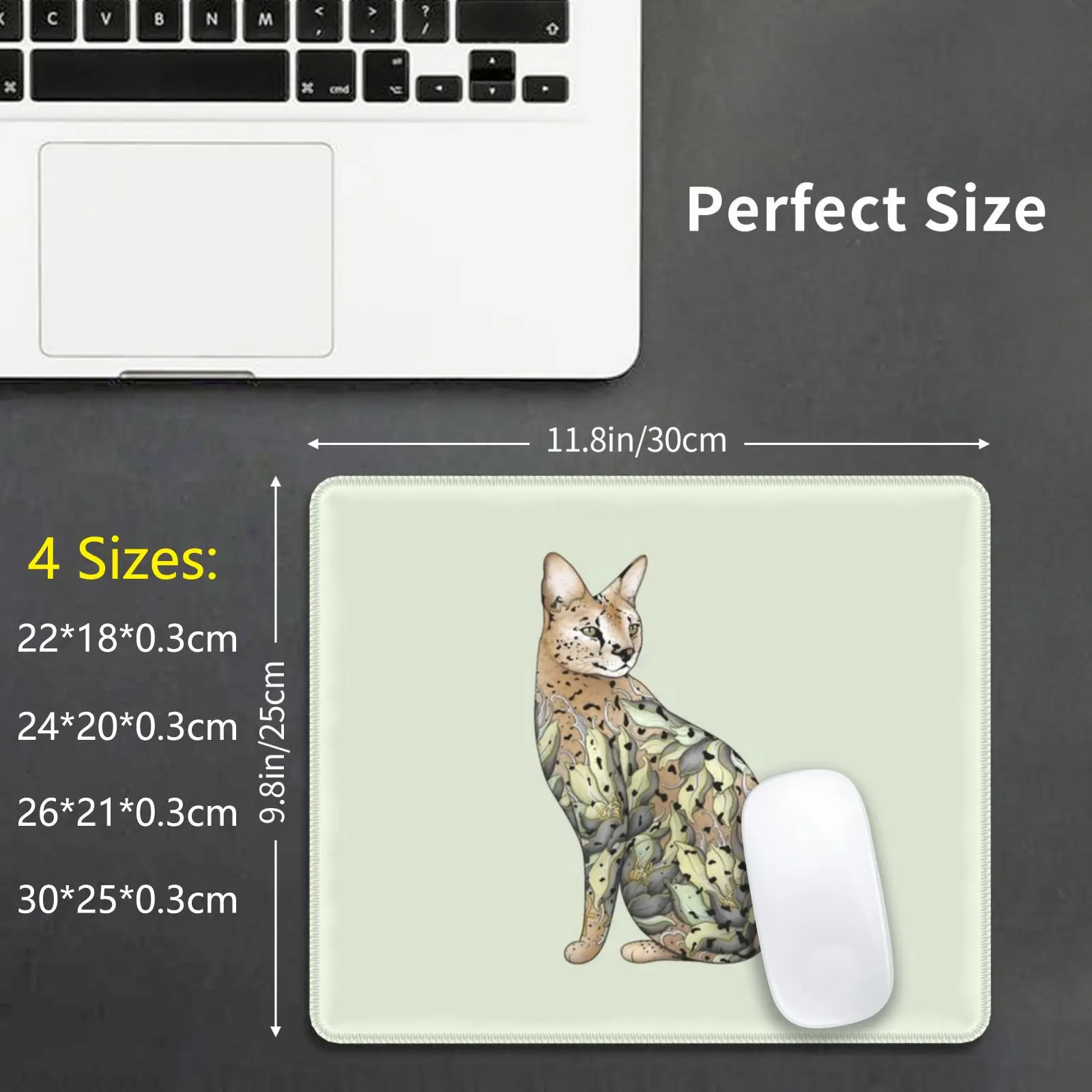 

Коврик для мыши «сделай сам» с рисунком кошки, тату, жирафа, кошки, Аркана, кота, серваль, сервал