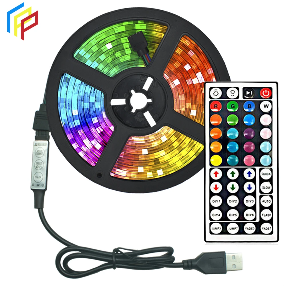 

Светодиодные ленты RGB SMD2835 с инфракрасным Управлением по USB, гибкая LED полоска для подсветки телевизора, 5 в постоянного тока, 1 м, 2 м, 3 м, 4 м, 5 м