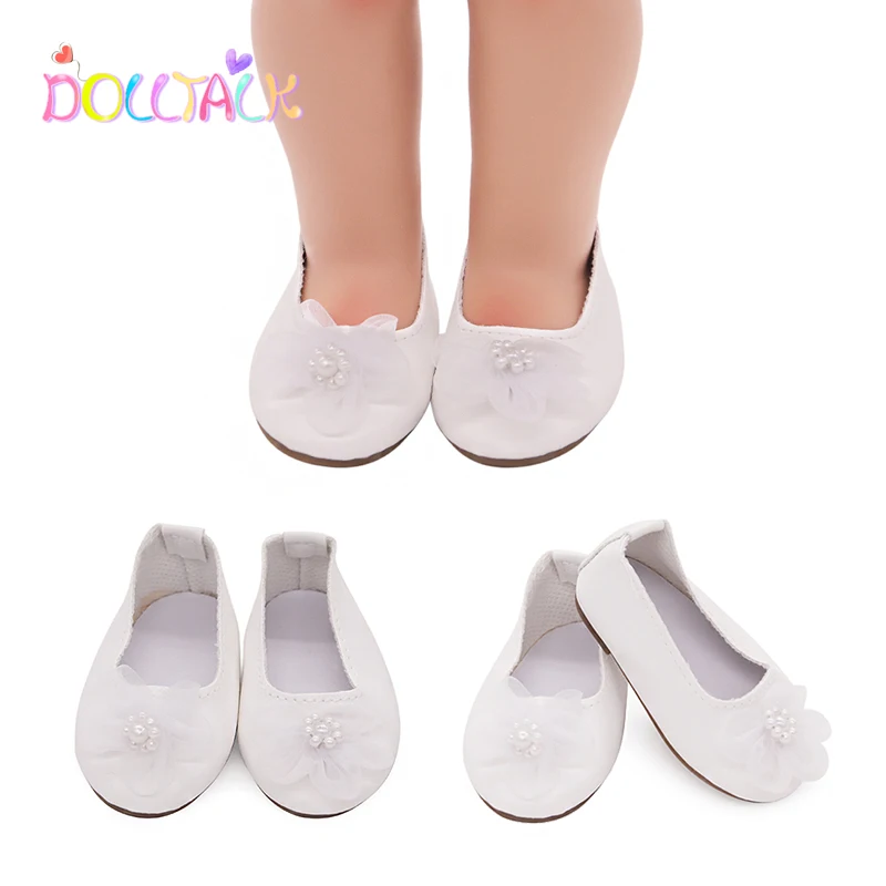 

7.8 cm Doll Shoes White Flower Boat Dolls Shoes Wear For 18 inch American&1/3 BDJ Russion Dolls The Best Gift For Girls