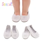 Кукольная обувь 7,5 см, белая Цветочная лодка, кукольная обувь, носки, одежда для 18-дюймовых американских и 13 кукол BDJ Russion, лучший подарок для девочек