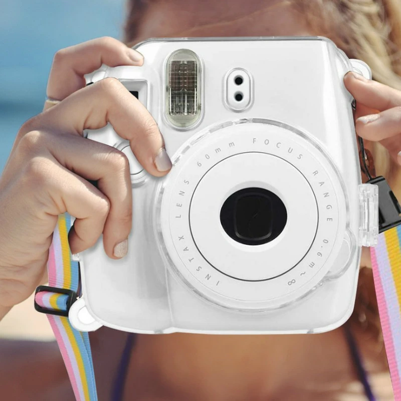 Прозрачный защитный чехол наплечный ремень для Fuji Fujifilm Instax Camera Instant Mini 9 8 +