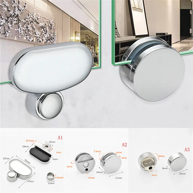 Bathroom Mirror Glass Hinger Fixed Accessories Advertising Plate Clamp Clip Fitting | Обустройство дома