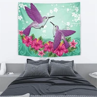 hawaii humming bird hibiscus tapestry 3d printed tapestrying rectangular home decor wall hanging