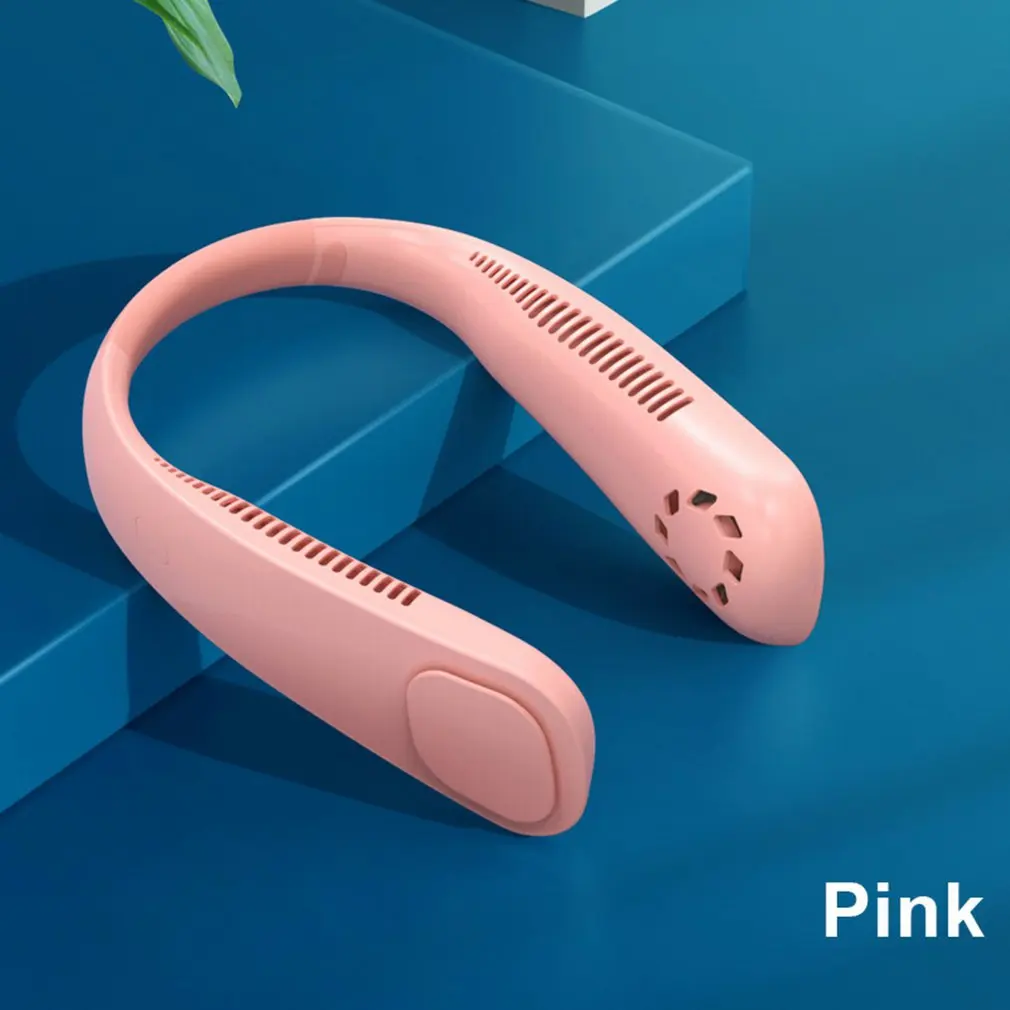 

Mini Neck Fan Portable Bladeless Fan USB Rechargeable Leafless Hanging Fans Air Cooler Cooling Wearable Neckband Fans