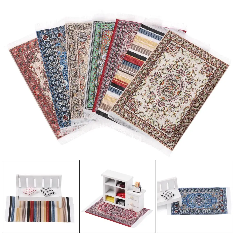 1:12 ковер для кукольного домика в турецком стиле Цветочный Коврик декор напольные