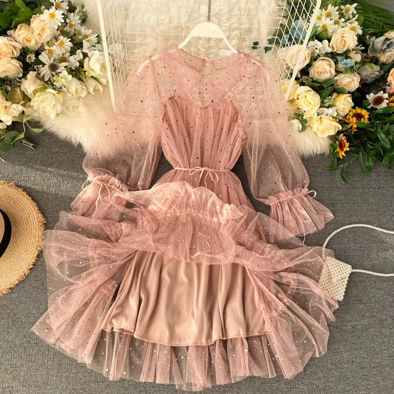 Милое кружевное платье с воротником Питер Пэн шикарное блестящее женское