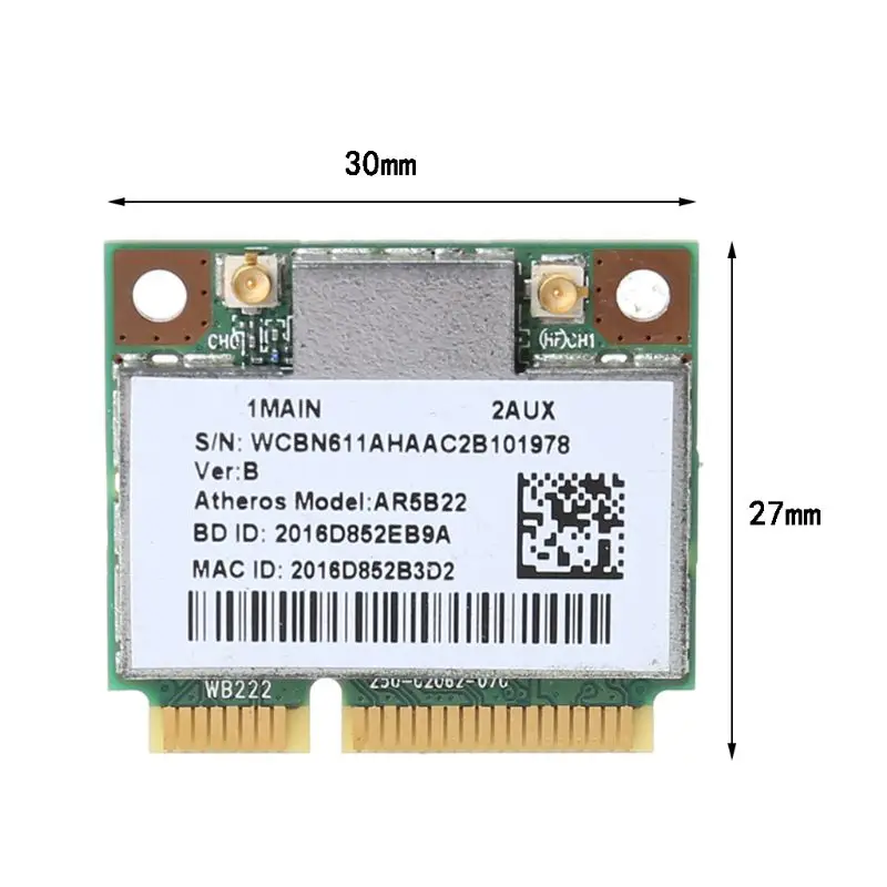 AR9462 AR5B22 WB222 Half Mini PCIe 300 Мбит/с Bluetooth4.0 WLAN Wi-Fi беспроводная карта | Компьютеры и офис