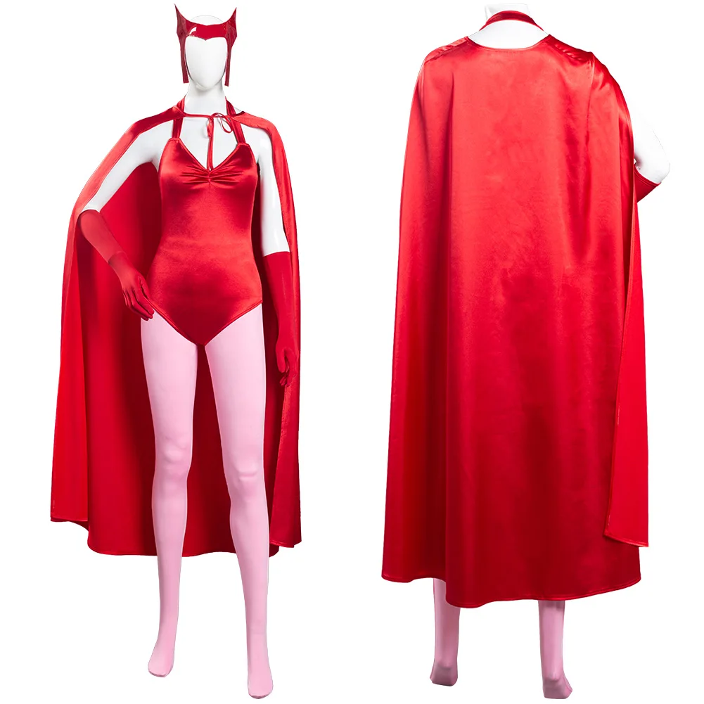 

WandaVision Scarlet Witch Wanda Maximoff Cosplay Costume Women Jumpsuit Outfits Halloween Carnival Suit