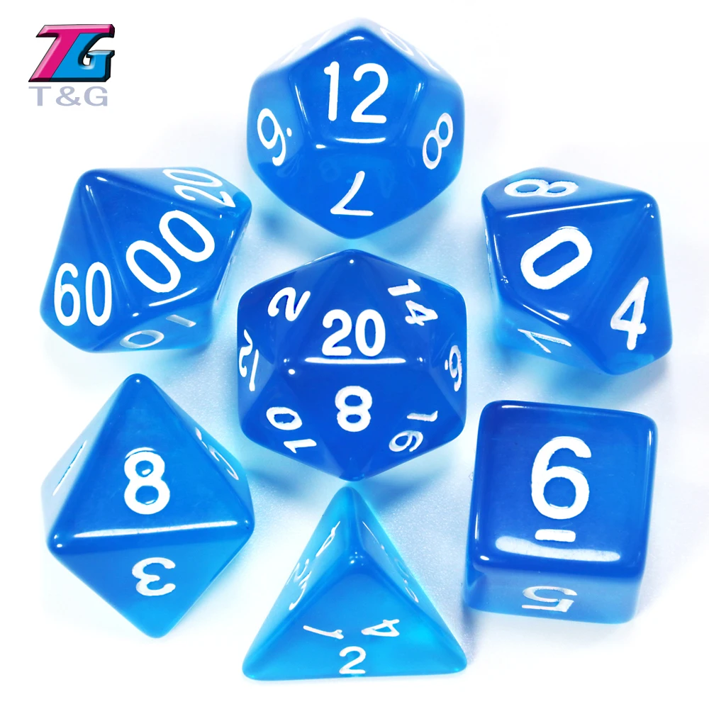 Игральные кости T &amp G 7 шт./лот высококачественные желтые прозрачные игральные D4 d6