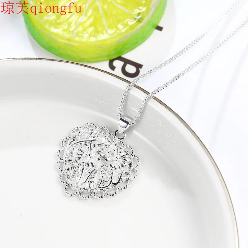 

Korea Fashion 2021 Pendant Earring Set Creative Necklace Plated 925 Tremella Jewelry Love Chain