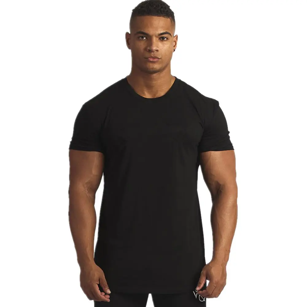 Спортивная футболка для фитнеса мужская спортивная бега хлопковая Однотонная с