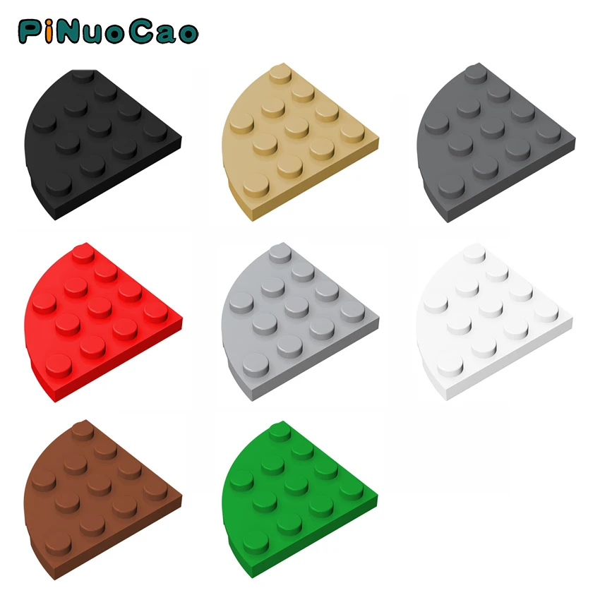 

PINUOCAO Building Blocks 10pcs Plate Round Corner 4x4 Brick Parts Compatible 30565 DIY Creative Educational Toy for Teen or Adul