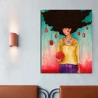 Скандинавский постер с изображением тыквы и девушки, Картина на холсте, украшение для гостиной и дома, современные Фотообои
