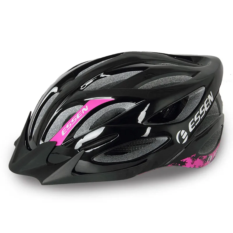 Bright black ESSEN взрослый велосипедный шлем Mtb Горный шоссейный гоночный шлем Casco Ciclismo велосипедный шлем Спортивная умная Кепка acete da bicicleta - Цвет: Bright black