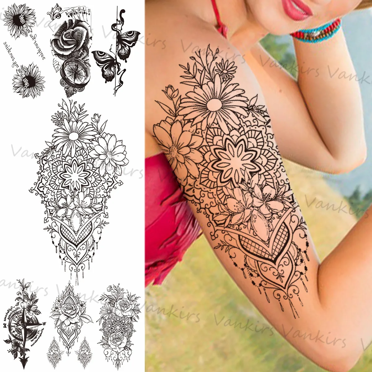 Подсолнечника с подвеской в виде баскетбольного мяча Временные татуировки для