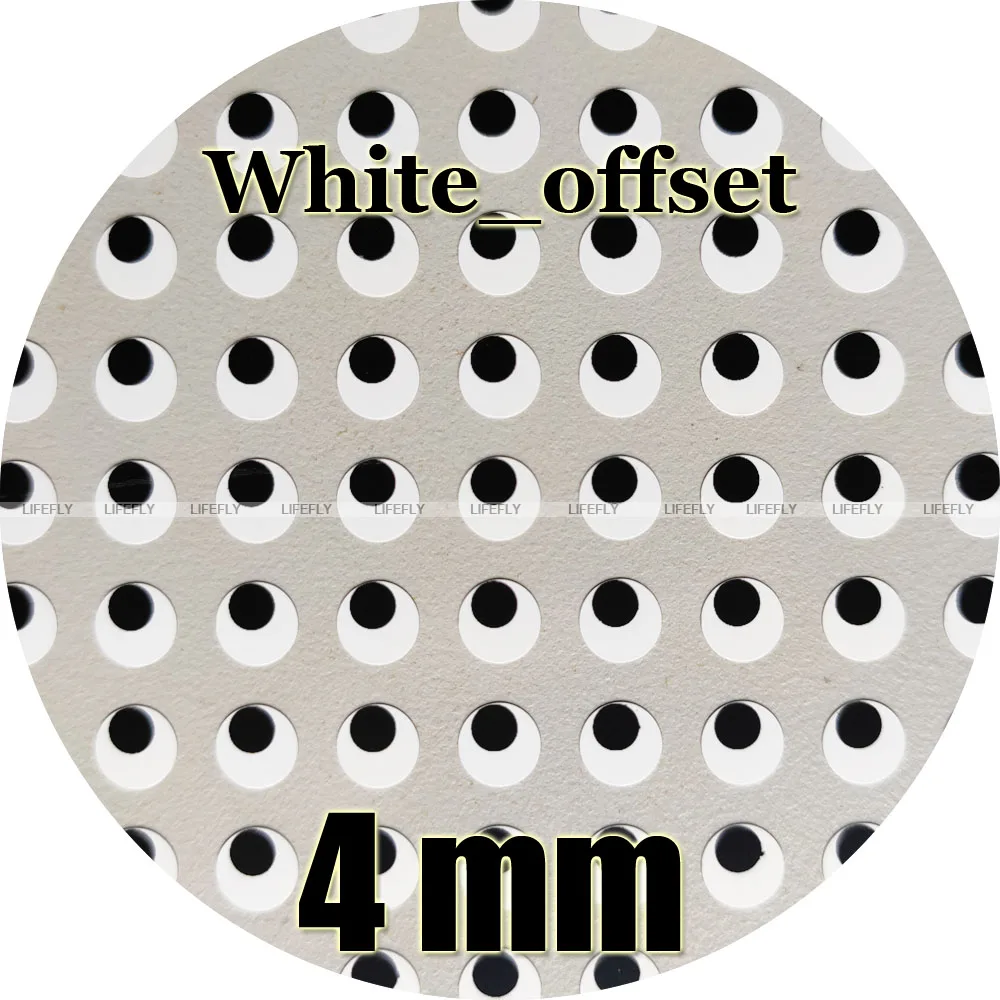 

4mm Flat White_offset / 900 Flat Fish Eyes, 2D eyes, Fly Tying, Jig, Lure, Craft