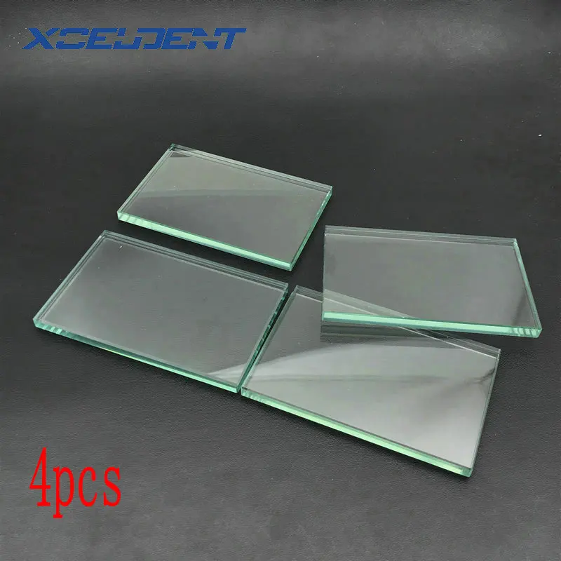 4pcs Dental Lab Mixing Glass Slab Glass Plate Board Size 120*78*7mm in Teeth Whitening Dentistry Material