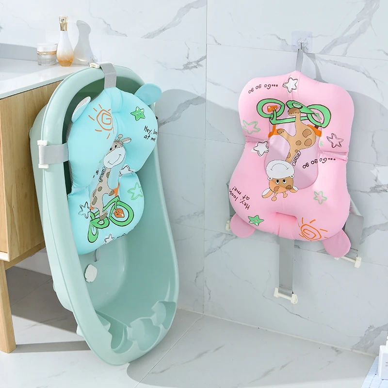 

Infant Bath Pad Baby Shower Bath Tub Pad Non-Slip Bathtub Mat Newborn Safety Bath Support Cushion Soft Pillow