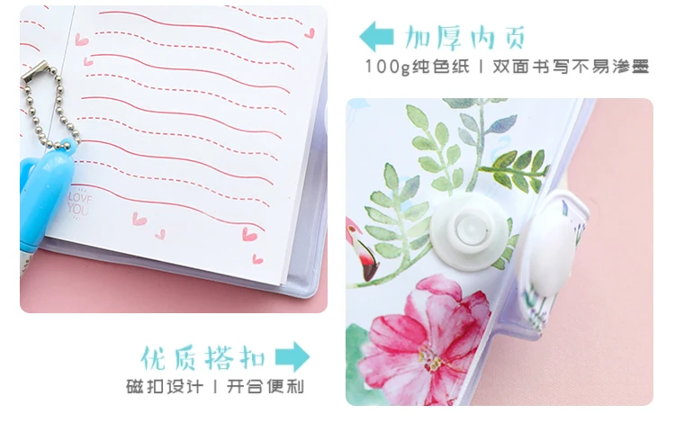 Мини Единорог блокнот с Фламинго с ручкой набор Kawaii животных медведи карманные блокноты для детей новые подарки студенческие канцелярские принадлежности
