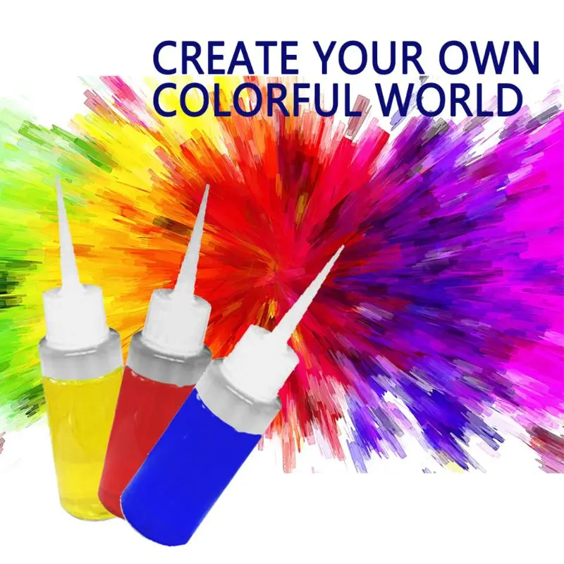 

5 Bottle Pigment Gloves Rubber Band Kit Non-toxic DIY Clothing Graffiti Painting Textile Clothes Set 72XF