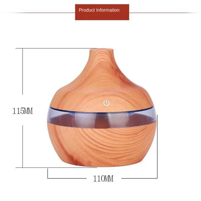 300 мл USB Электрический аромадиффузор деревянный ультразвуковой увлажнитель