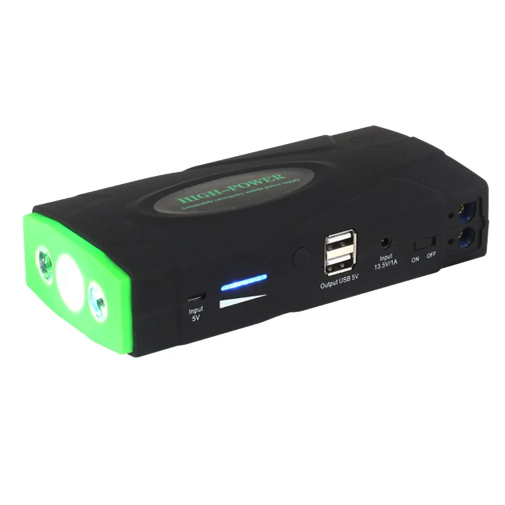 Автомобильное пусковое устройство с двумя USB портами и тремя лампами молотком