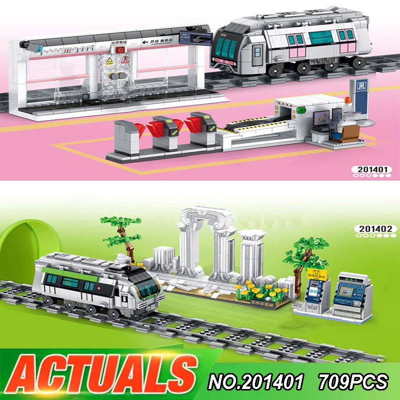 

SEMBO 201401-201402 City Street View Subway Station Rail Train Rail Car Modular Building Blocks Bricks Children's Toy Gifts