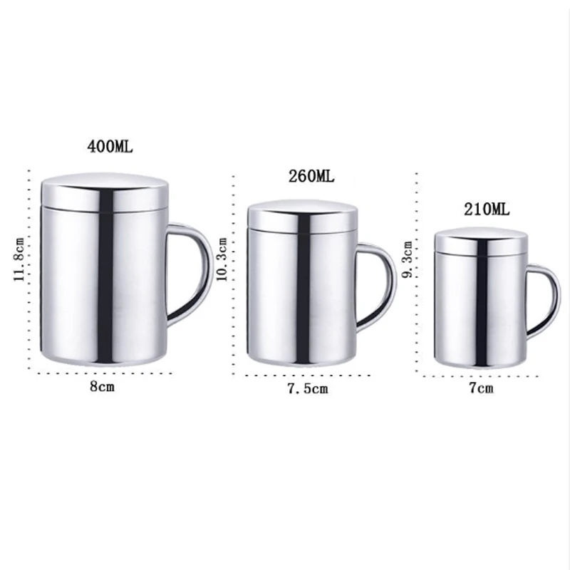 

Double Wall Stainless Steel Coffee Mug with lid Portable Cup Travel Tumbler Coffee Jug Milk Tea Cups Double Office Water Mugs
