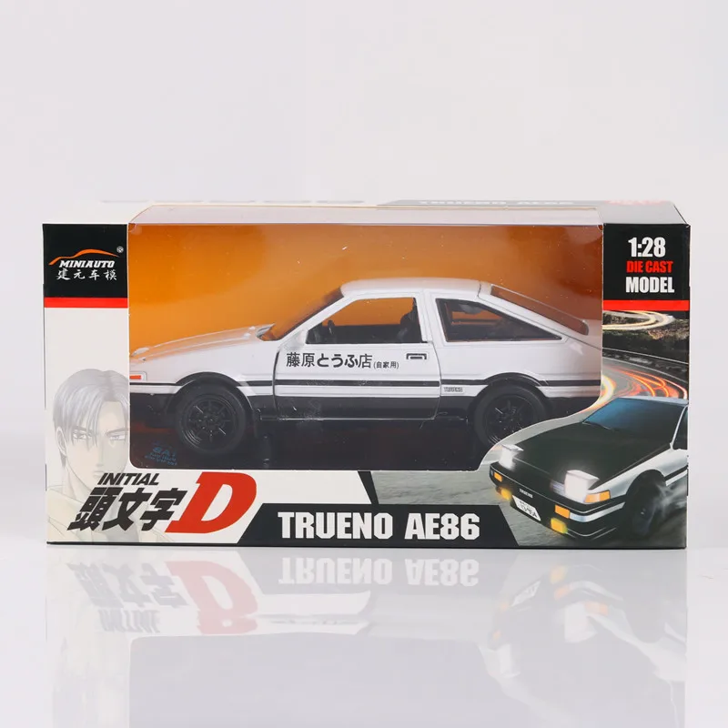

Bisney 1:32 Children's Alloy Car AE86 Model Car 4 Doors Sound Light Pull Back Model Car New Car Product Die Cast Toys for Boys