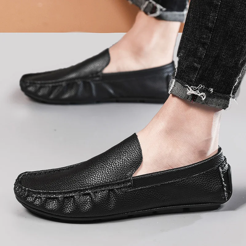 New Arrival High Quality Loafers Fashion Light Driving Shoes Men Casual Genuine Leather Flats Business Bureau Outdoor Footwear | Обувь