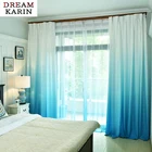Градиентные шторы для гостиной, спальни, тюлевые прозрачные шторы и светонепроницаемые шторы, декоративные тканевые занавески