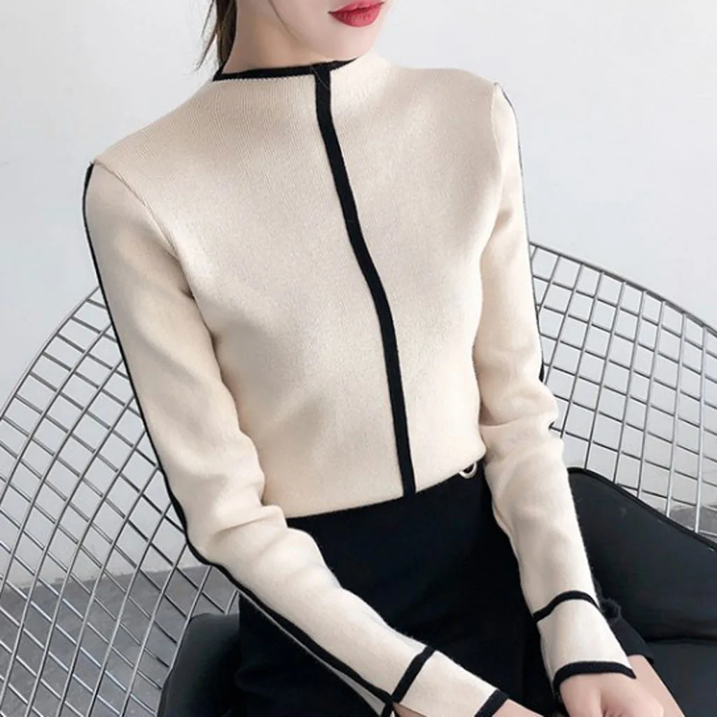 Женский свитер мягкий корейский стиль обтягивающий зимний водолазка для женщин